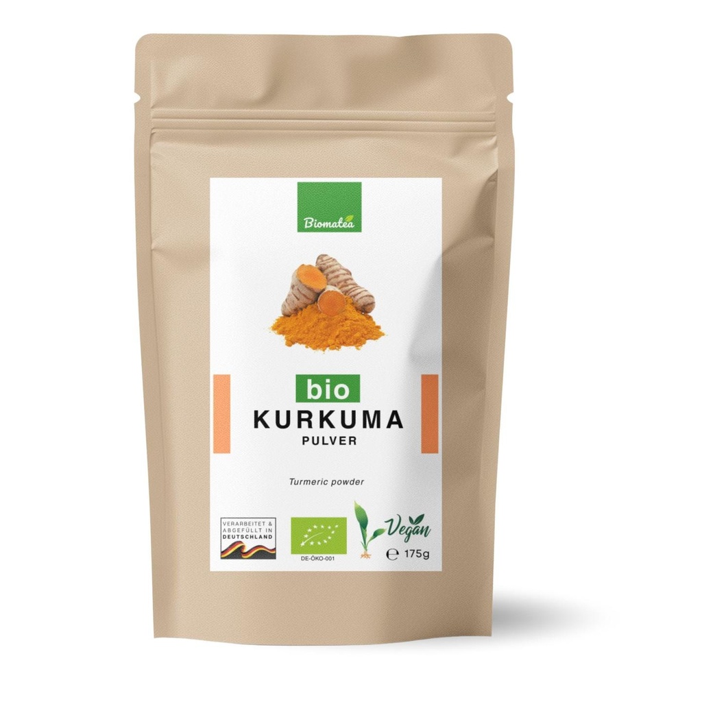 Bio Kurkuma Pulver, Curcuma longa | Fein Gemahlen | Ideal für Golden Milk, Curry & Smoothies | Vegan