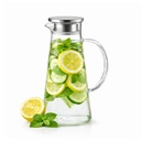 Rhein Glaskaraffe 1,8L aus Borosilikatglas mit Edelstahl-Deckel & Filter – Wasserkaraffe, Wasserkrug, Weinkaraffe, Hitzebeständig