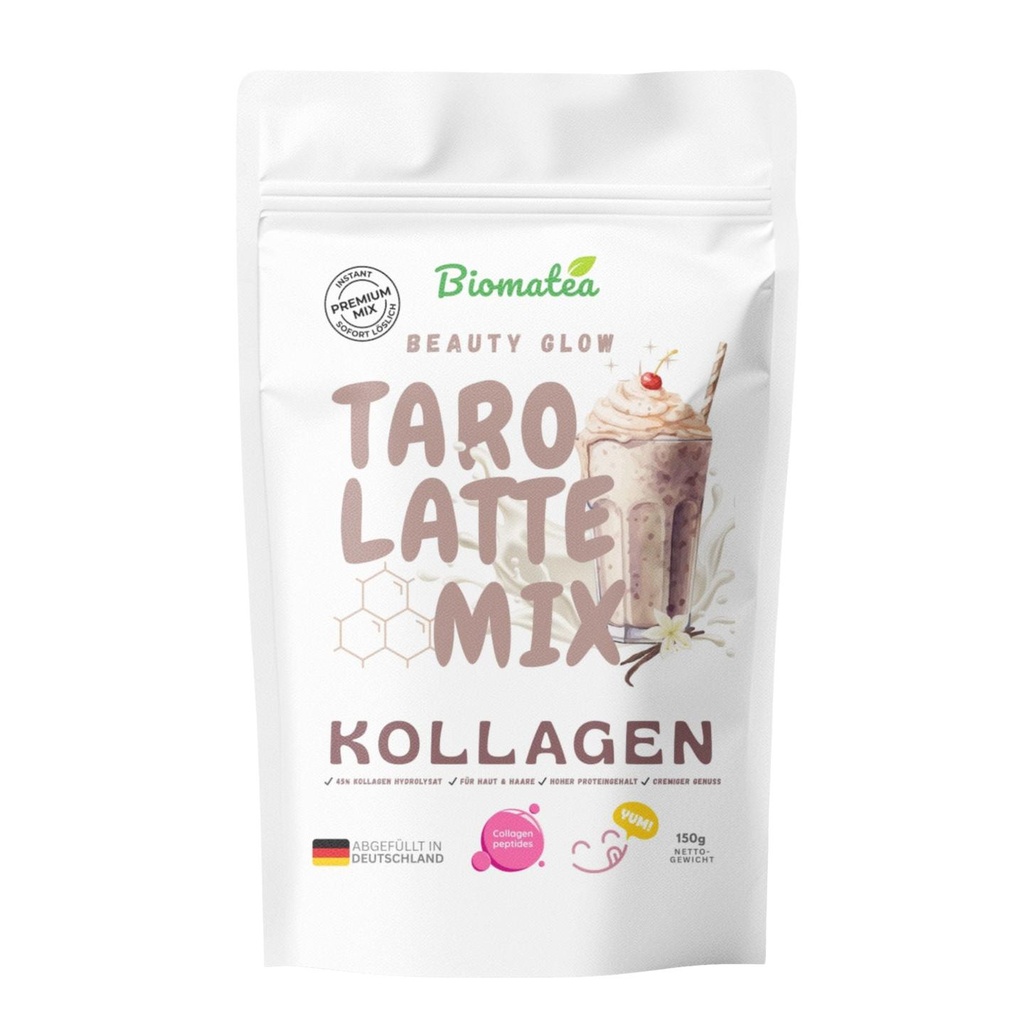 Biomatea Taro Kollagen Beauty Glow Mix – High Protein Latte für Haut & Haare, 150g