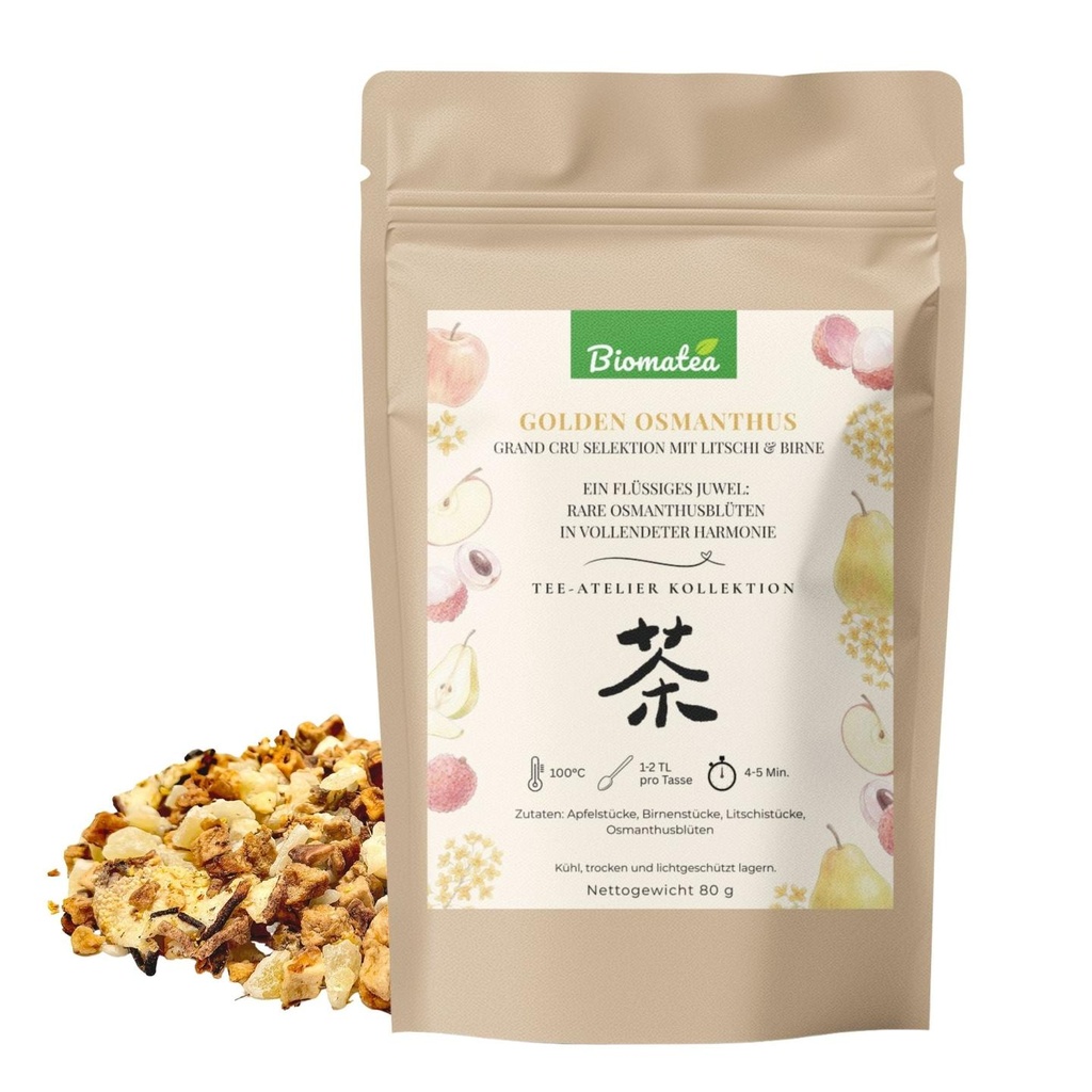 Golden Osmanthus – Grand Cru Früchtetee mit Litschi & Birne (80g) – Tee-Atelier Edition