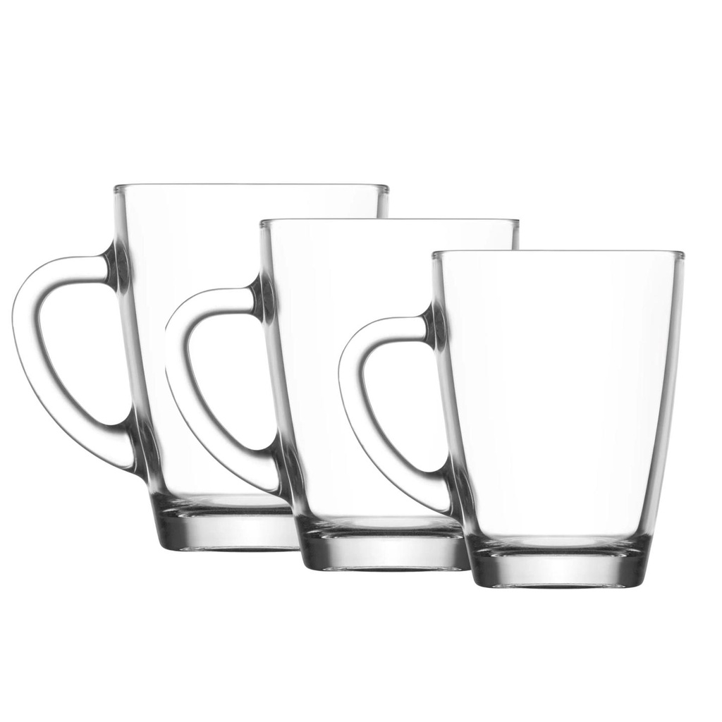 Vega 6er Set Teegläser mit Henkel, 250/300/400 ml (M (250 ml))